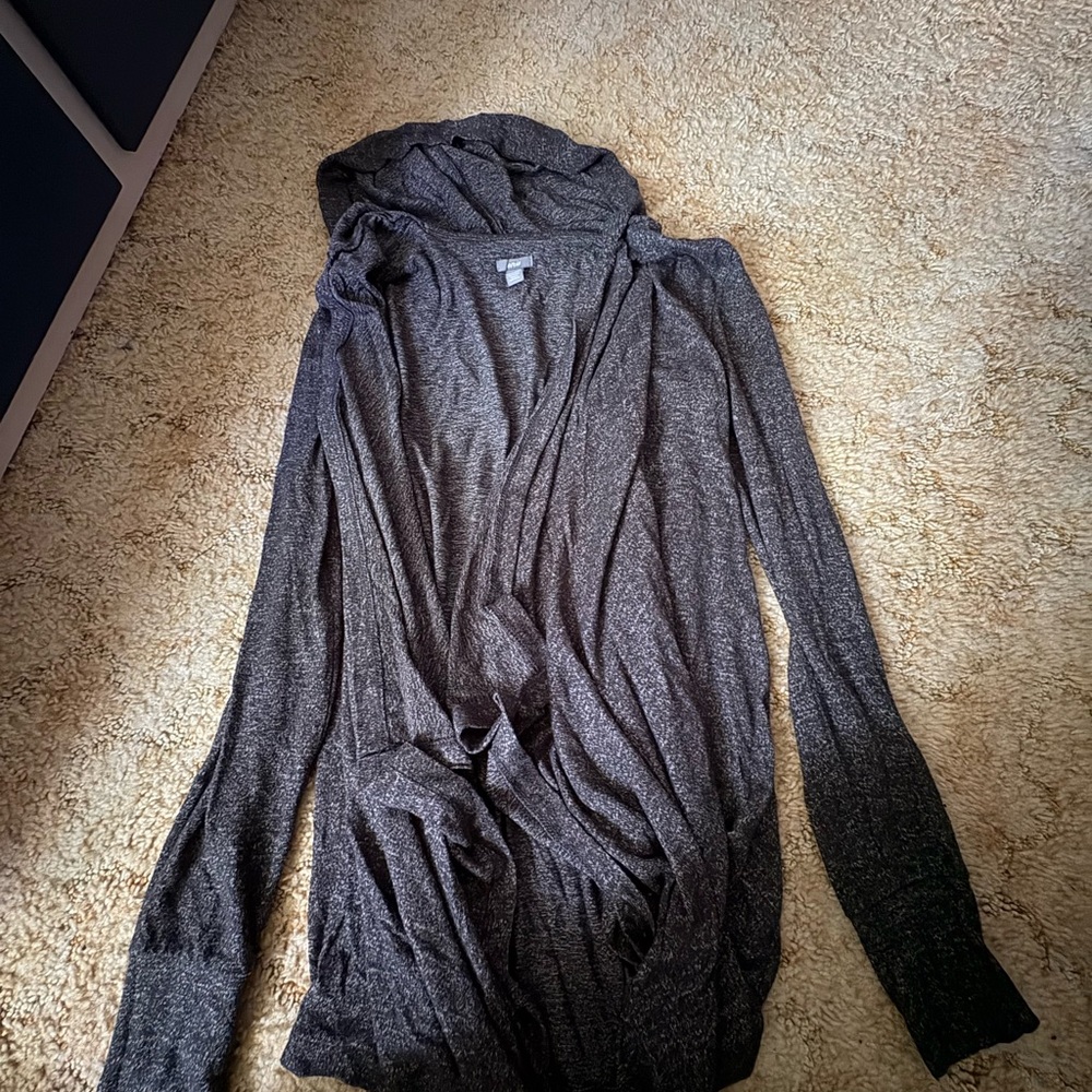 Gray Hooded Cardigan